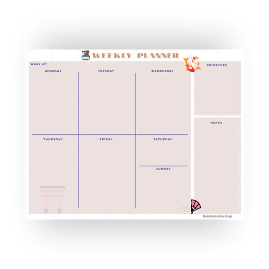 Oriental Weekly Planner Pad