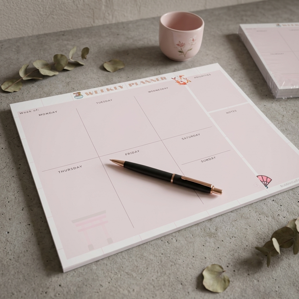 Oriental Weekly Planner Pad